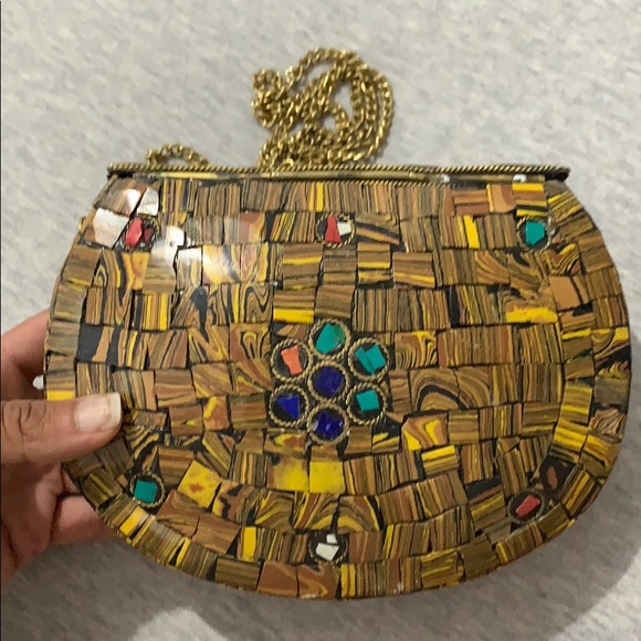 Vintage handmade metal & stone purse from Madrid - Picture 3 of 3